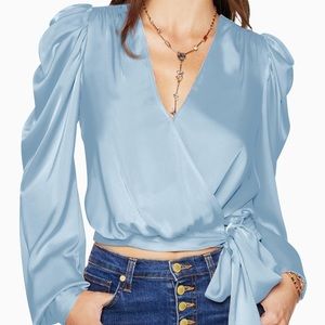 Ramy Brook Womens  Pauline Top, Baby Blue